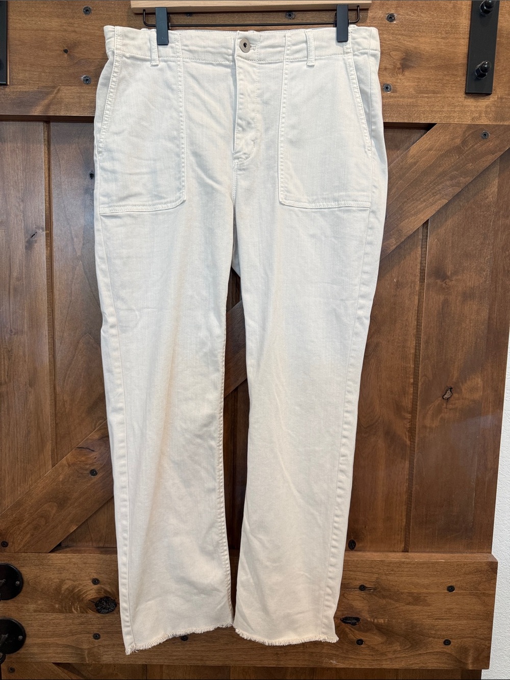 J.Jill High-Rise Staight Leg Cream Denim Size 10 R